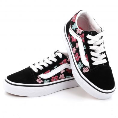 Παιδικό Χαμηλό Casual για Κορίτσι Vans Old Skool Glitter Flower Power Χρώματος Μαύρο VN000CYVBS51