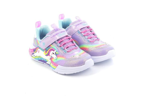 Παιδικό Αθλητικό Παπούτσι για Κορίτσι Skechers Unicorn Chaser με Φωτάκια On/Off Χρώματος Μωβ 302298L-LVMT