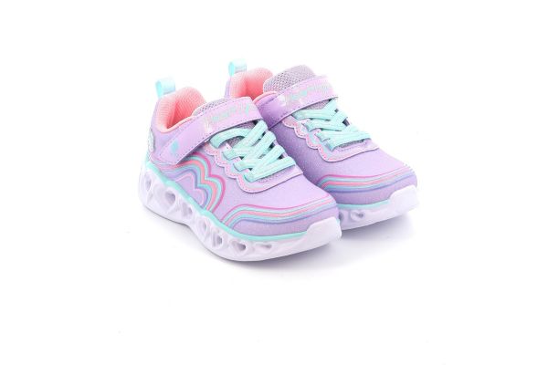 Παιδικό Αθλητικό Παπούτσι για Κορίτσι Skechers Retro Hearts με Φωτάκια On/Off Χρώματος Μωβ 302689L-LVMT