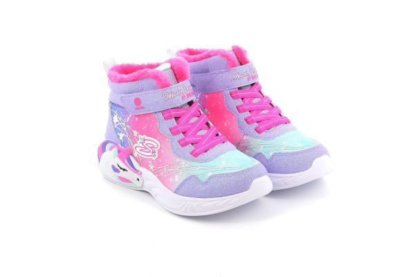 Παιδικό Αθλητικό Μποτάκι για Κορίτσι Skechers Magical Cove με Φωτάκια On/Off Χρώματος Μωβ 303057L-LVHP