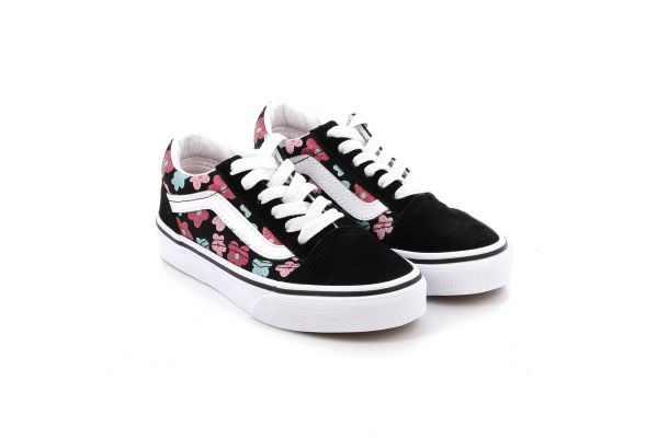 Παιδικό Χαμηλό Casual για Κορίτσι Vans Old Skool Glitter Flower Power Χρώματος Μαύρο VN000CYVBS51