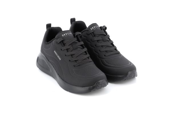 Γυναικείο Αθλητικό Παπούτσι Skechers Deboss Durabuck Lace Up Fashion Sneaker Χρώματος Μαύρο  177288-BBK