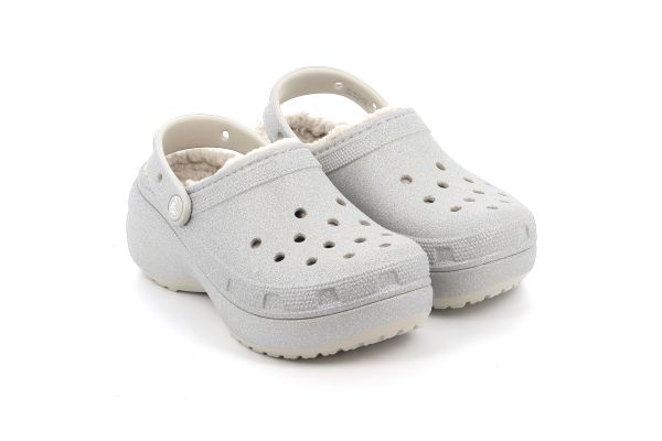 Γυναικείο Σαμπό Crocs Clsplatform Glitterlinedclogw Ανατομικό Χρώματος Ασημί 210413-040