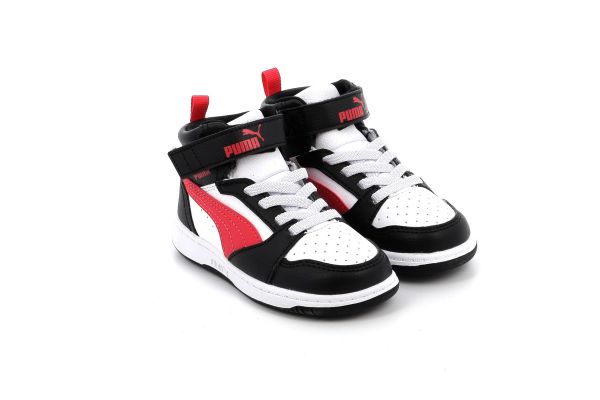 Παιδικό Αθλητικό Μποτάκι για Αγόρι Puma Rebound V6 Mid Ac+inf Χρώματος Λευκό 396542-16